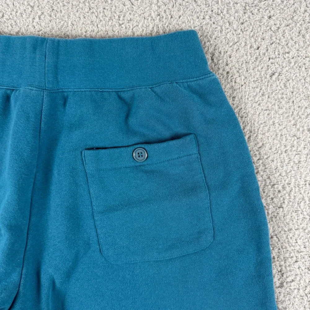 Stussy Sweat Shorts Mens M Blue Teal Fleece Drawstring Pocket Casual Made in USA - Picture 4 of 9